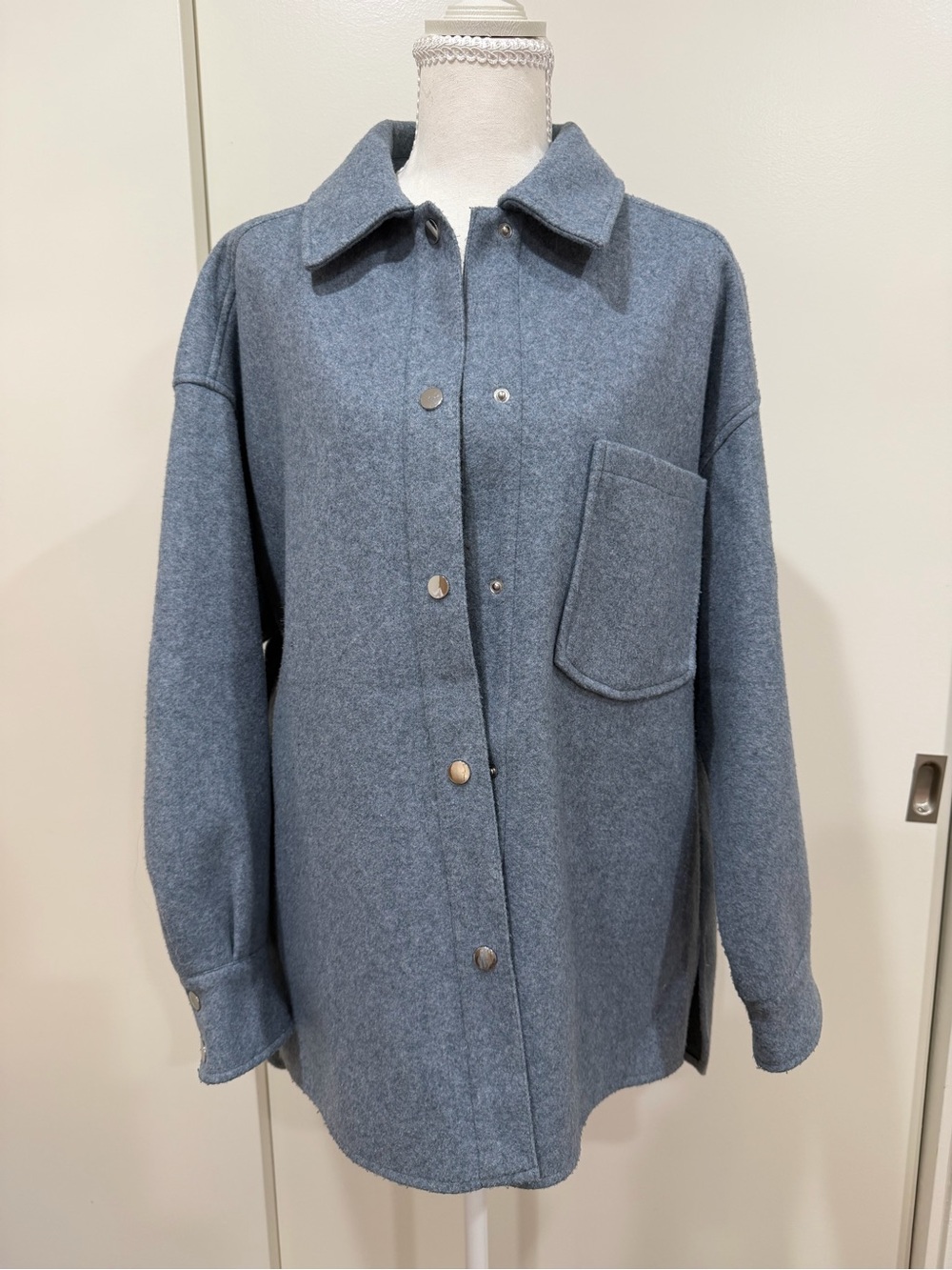 Zara Dusty Blue Warm Jacket